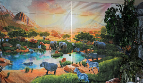 Savannah watering hole panel 1